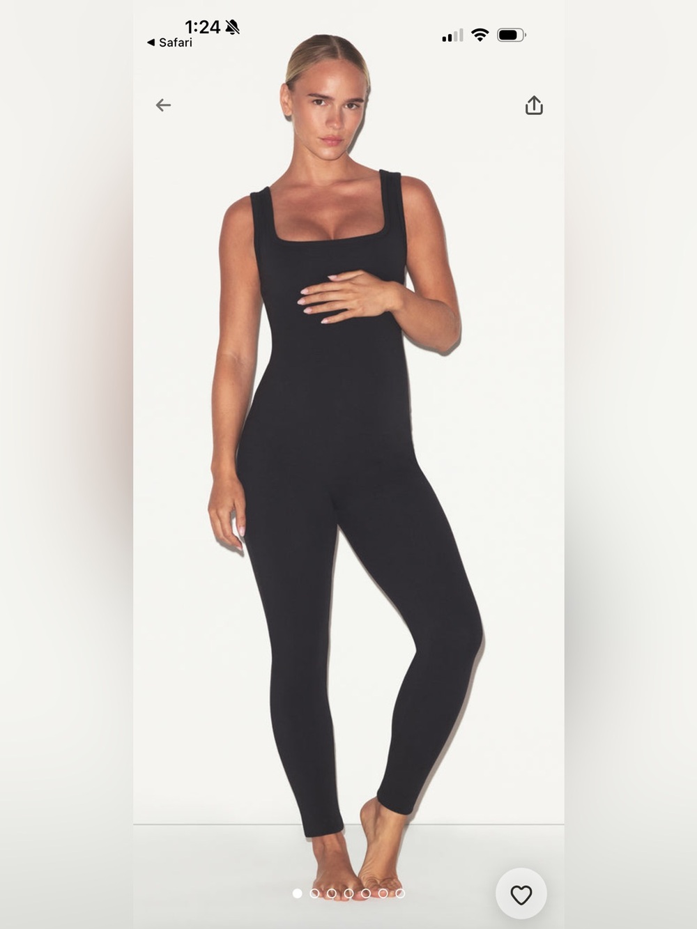 NWT SKIMS Black Square Neck Maternity Catsuit 2x